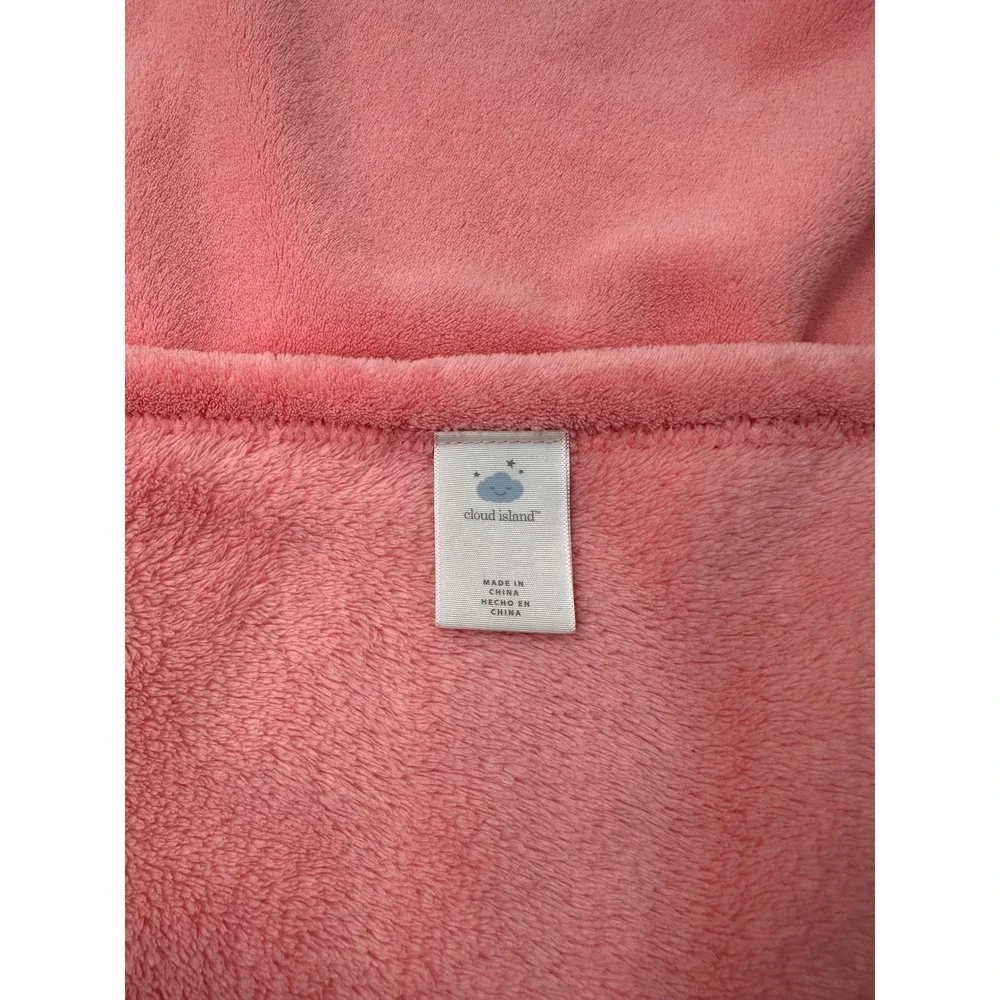 Cloud Island Baby Blanket Owl Pine Trees Coral Pink Plush Fleece Lovey 30x30 Toy
